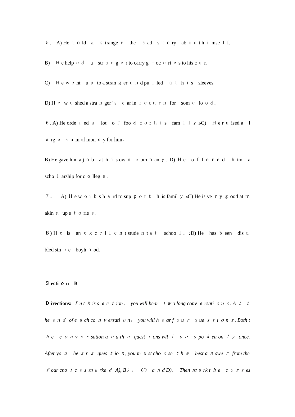 2025年英语四级真题和答案解析_第3页