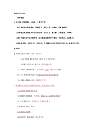2025年药物化学必考点总结