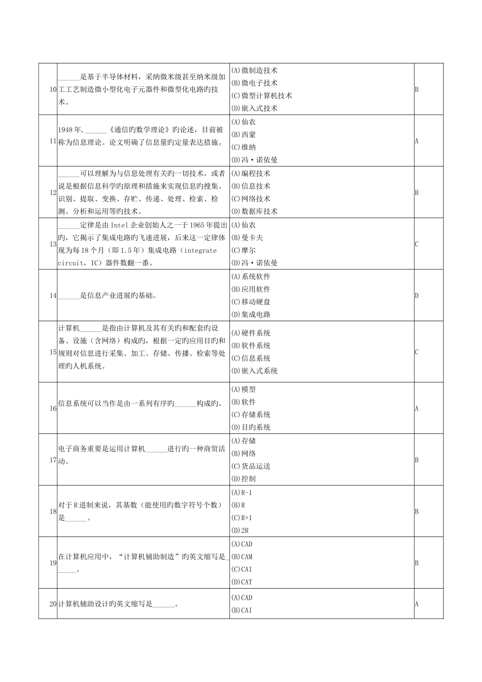2025年计算机一级考试单选题_第2页