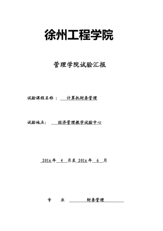 2025年计算机财务管理实验报告