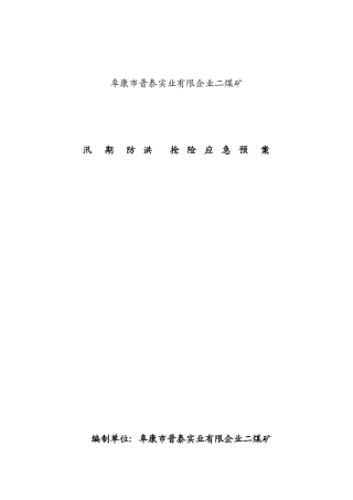 2025年防洪应急预案