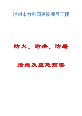 2025年防火防洪防暑措施及应急预案