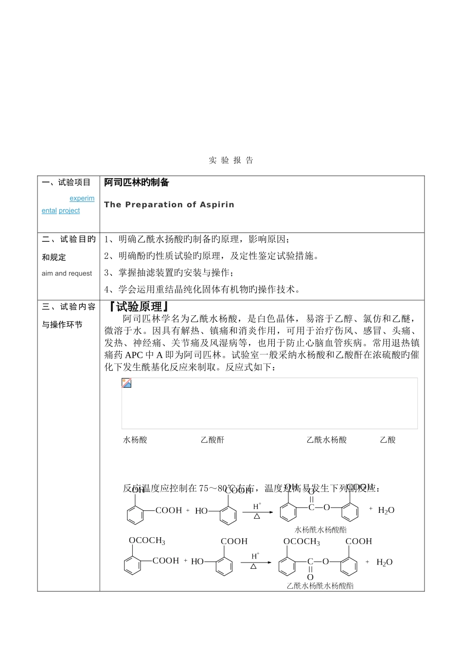 2025年阿司匹林的制备实验报告完整版_第2页