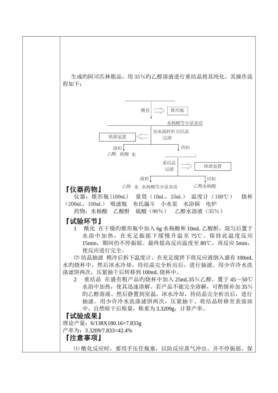 2025年阿司匹林的制备实验报告完整版_第3页