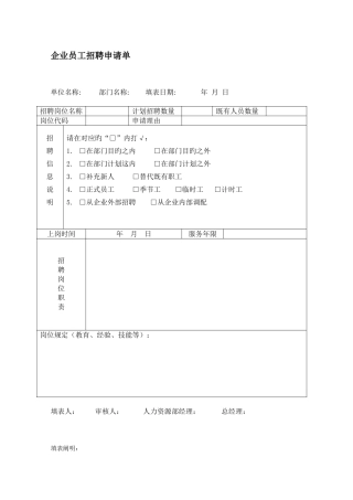 2025年面试所需表格