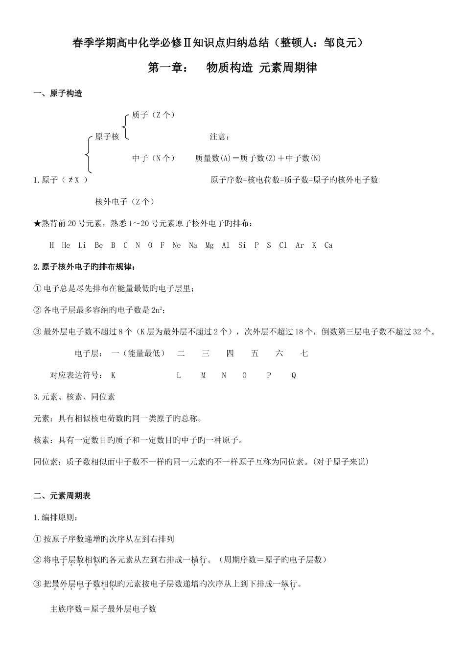 2025年高中化学必修二知识点归纳总结_第1页