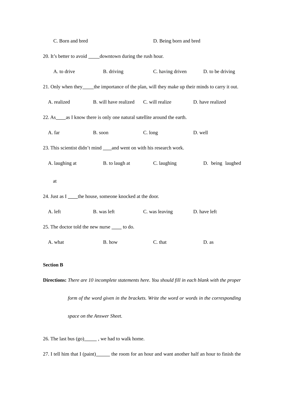 2025年高等学校英语应用能力考试A级模拟试卷含答案_第2页