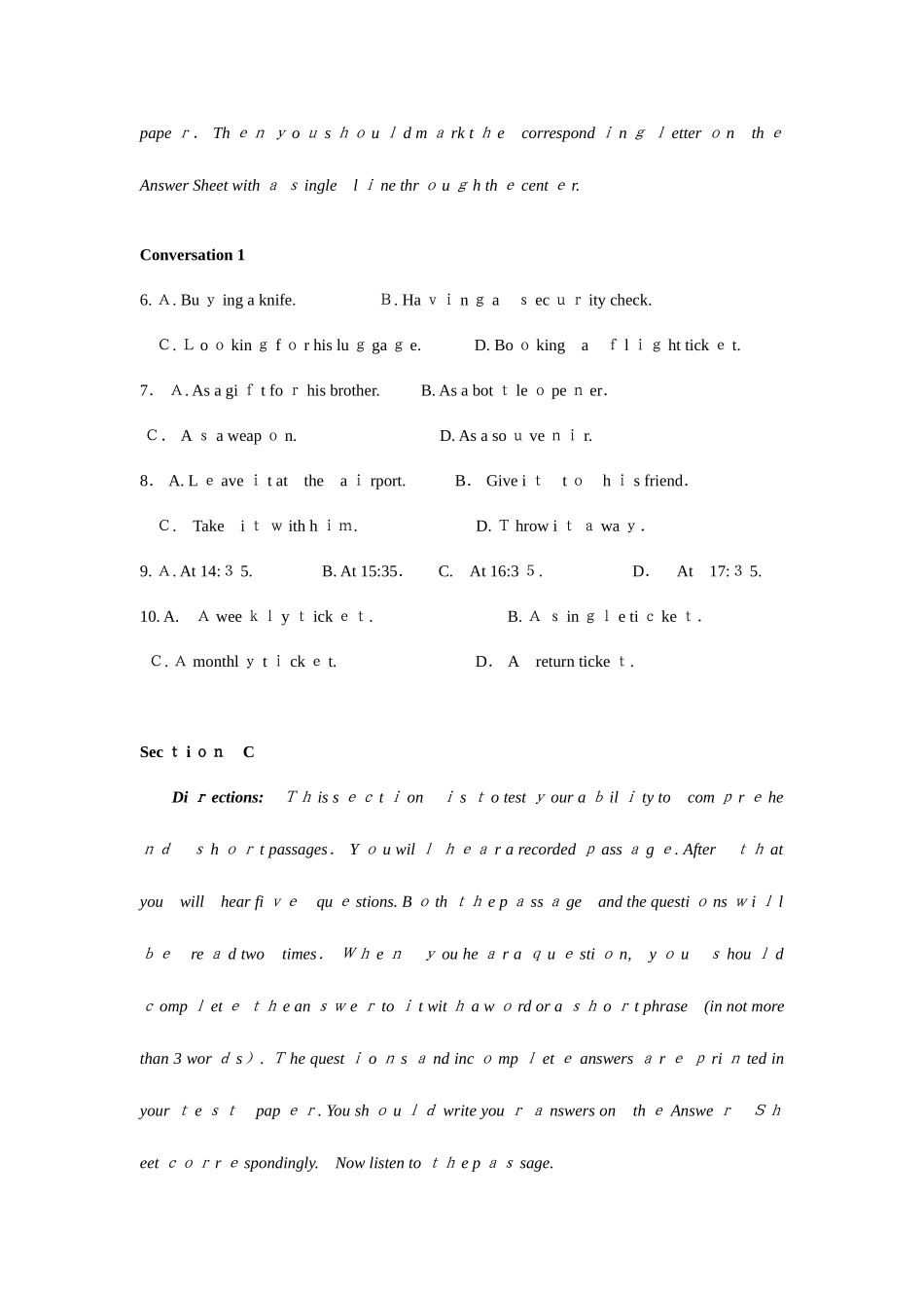 2025年高等学校英语应用能力考试级全真试题含答案详解_第3页