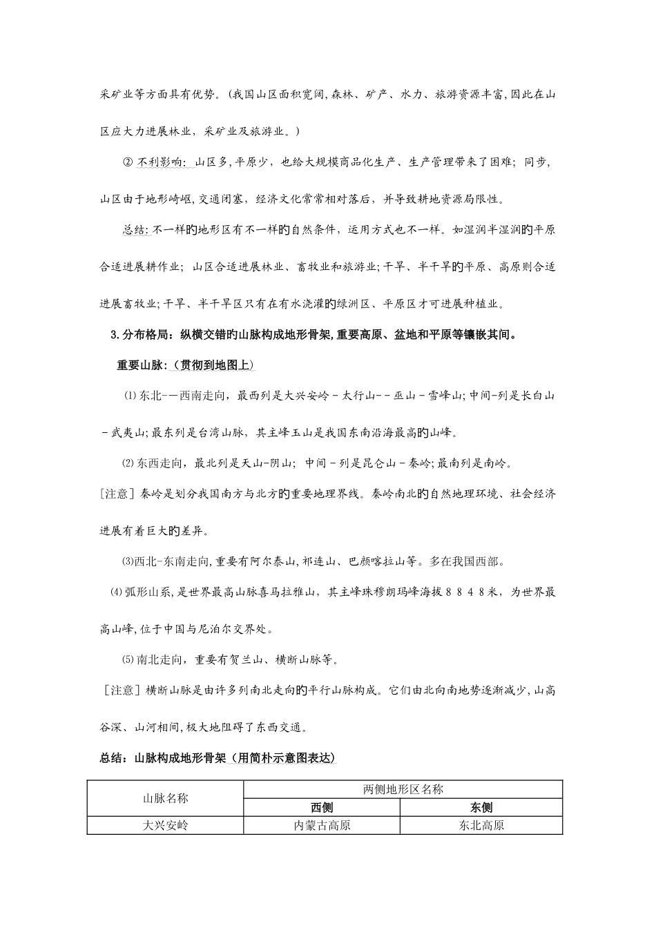 2025年高考文综中国地理复习笔记总结大全很详细_第3页