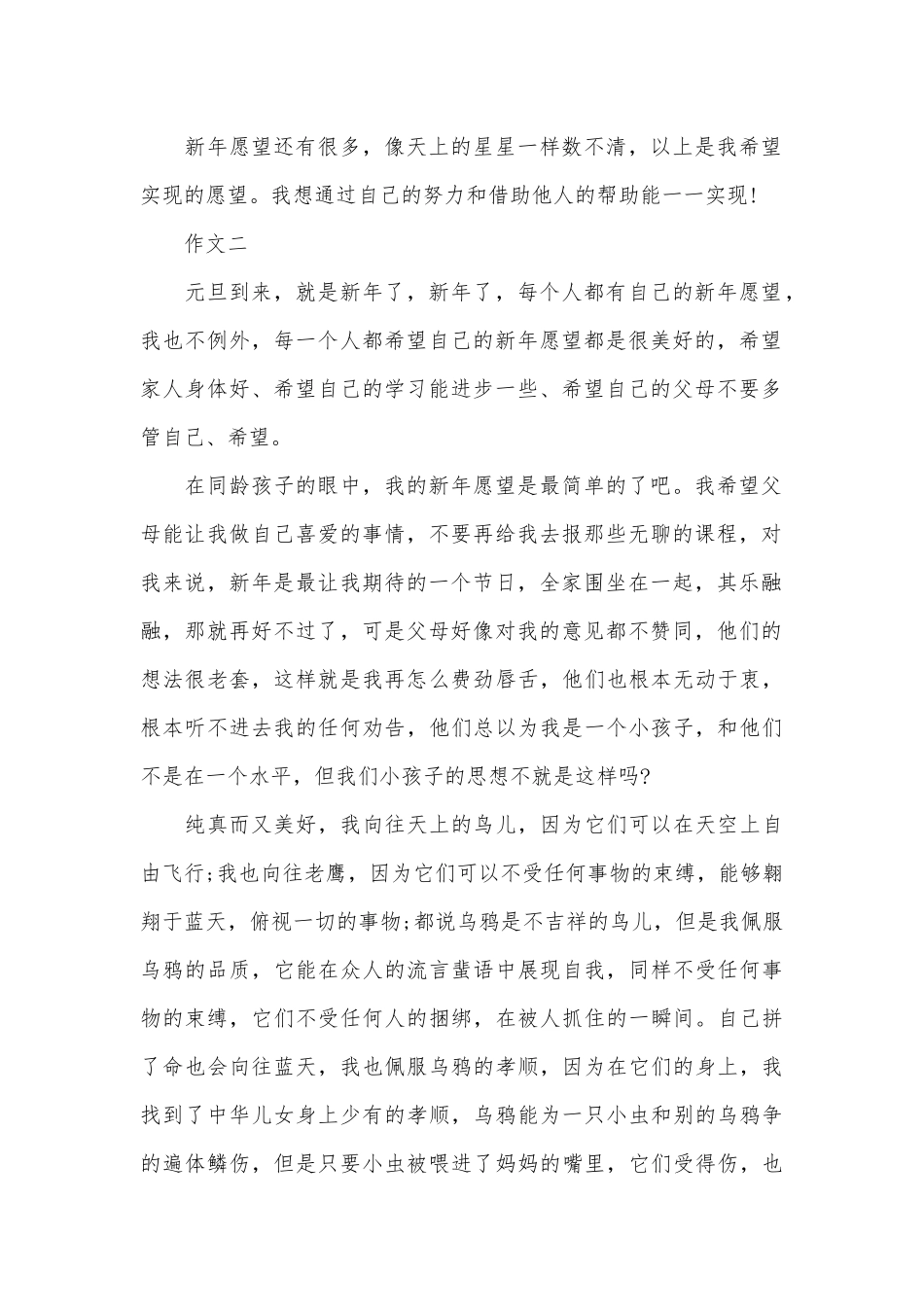 2025新年愿望作文小学-2025新年愿望500字作文_第2页
