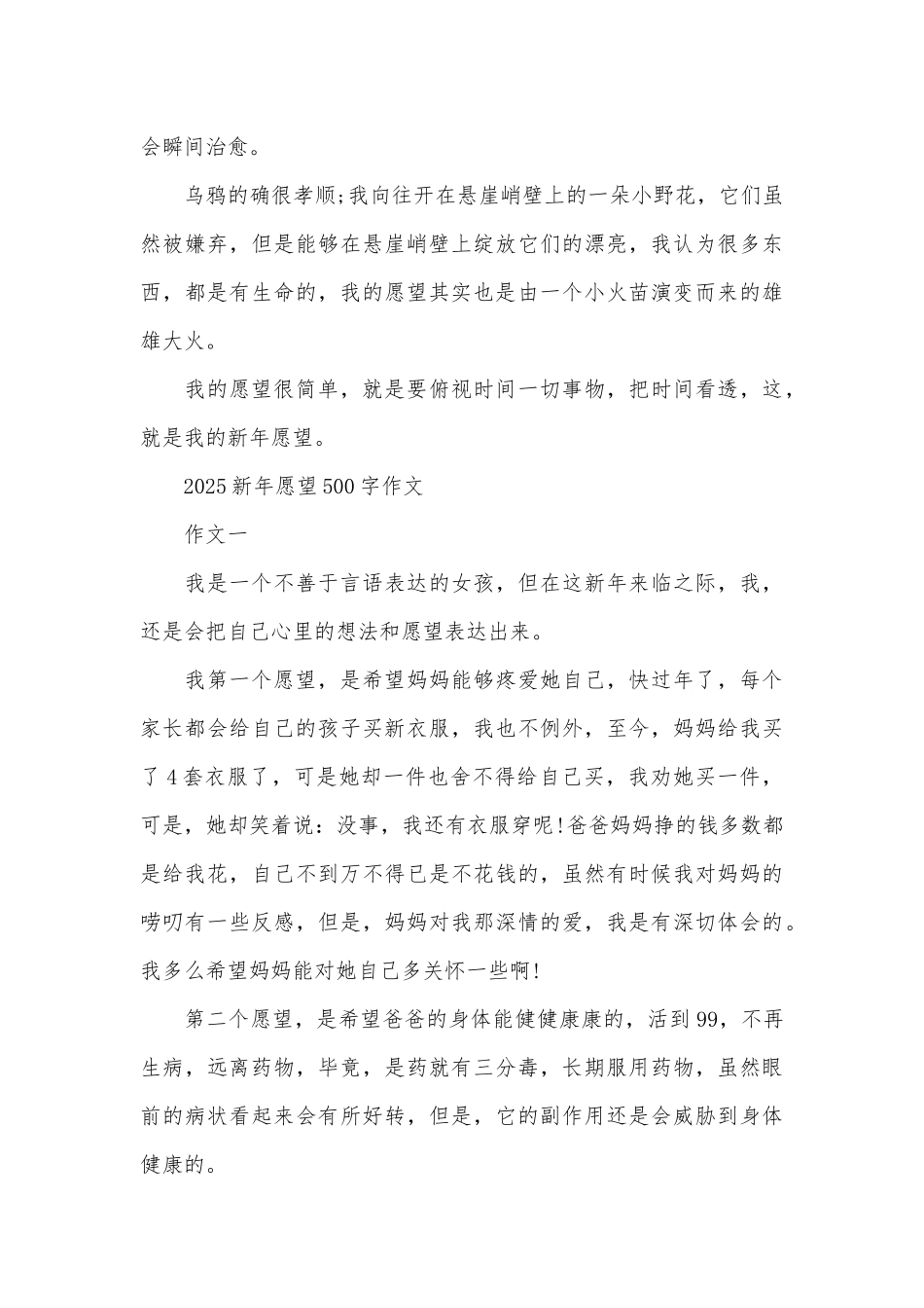 2025新年愿望作文小学-2025新年愿望500字作文_第3页