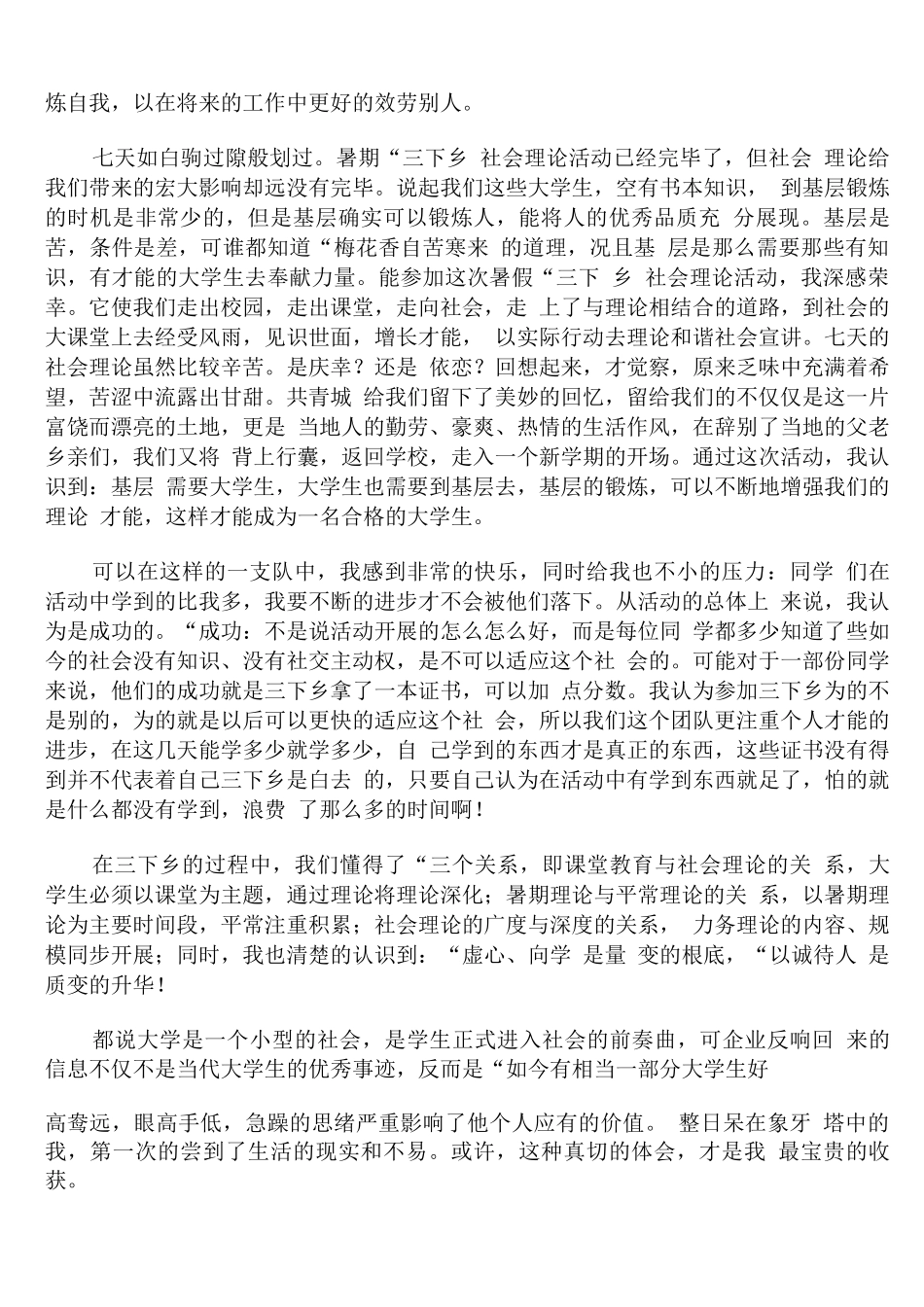 2025暑期三下乡支教实践活动心得感受_第2页