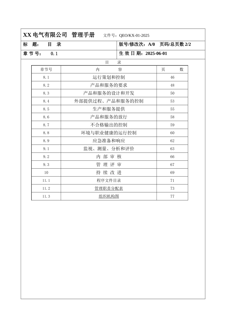 2025版质量环境安全三合一管理手册_第3页