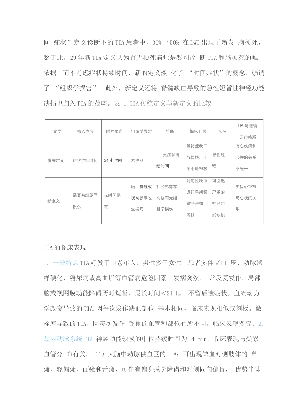 2025短暂性脑缺血发作的定义演变、临床表现、诊断评估及治疗策略_第2页