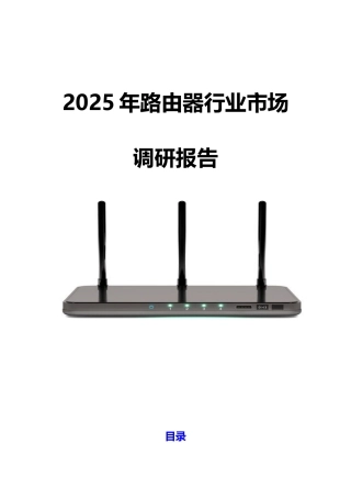 2025路由器行业市场调研报告
