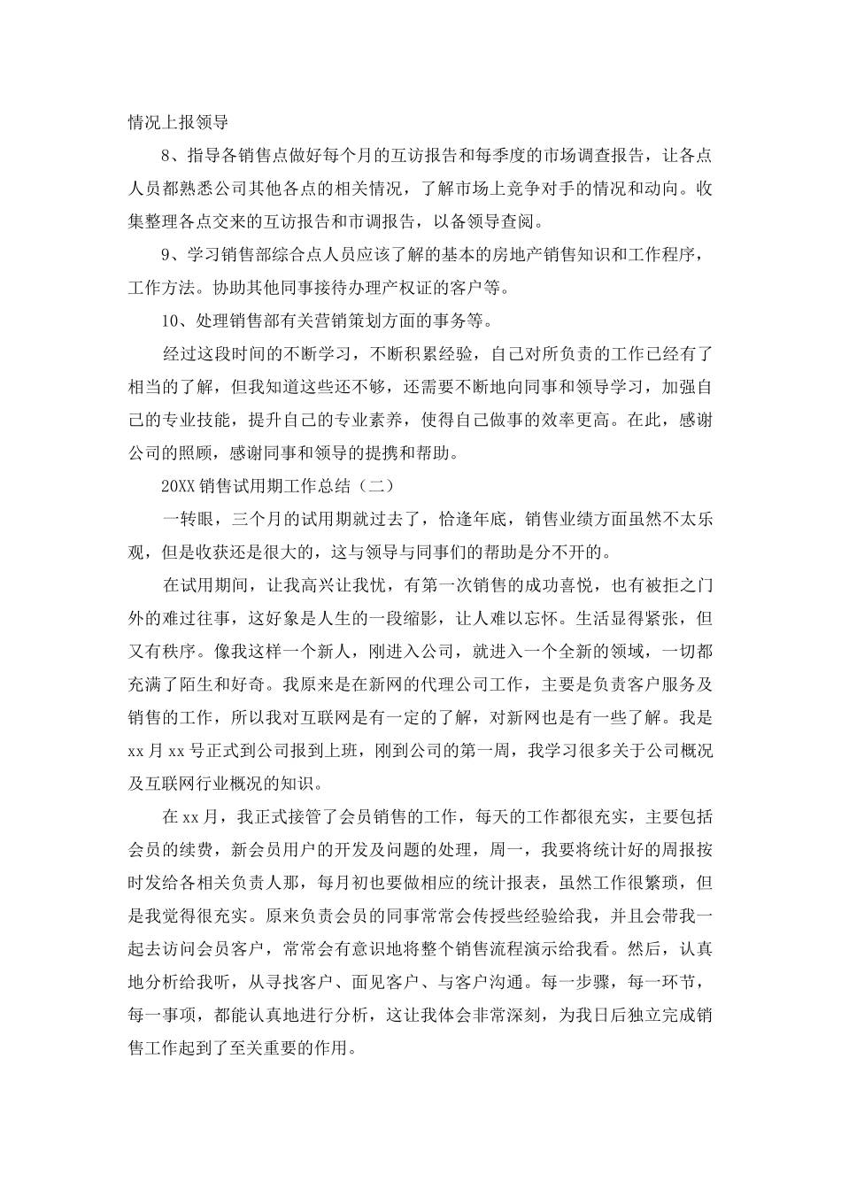 2025销售试用期工作总结_第2页