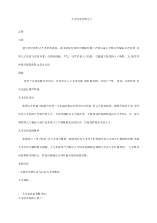 29、集团人才梯队与人才培养管理办法