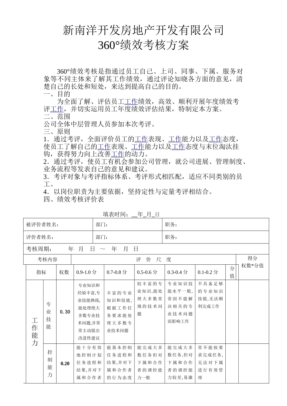 360°绩效考核方案1_第1页