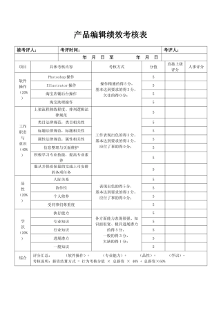 4.产品编辑绩效考核表