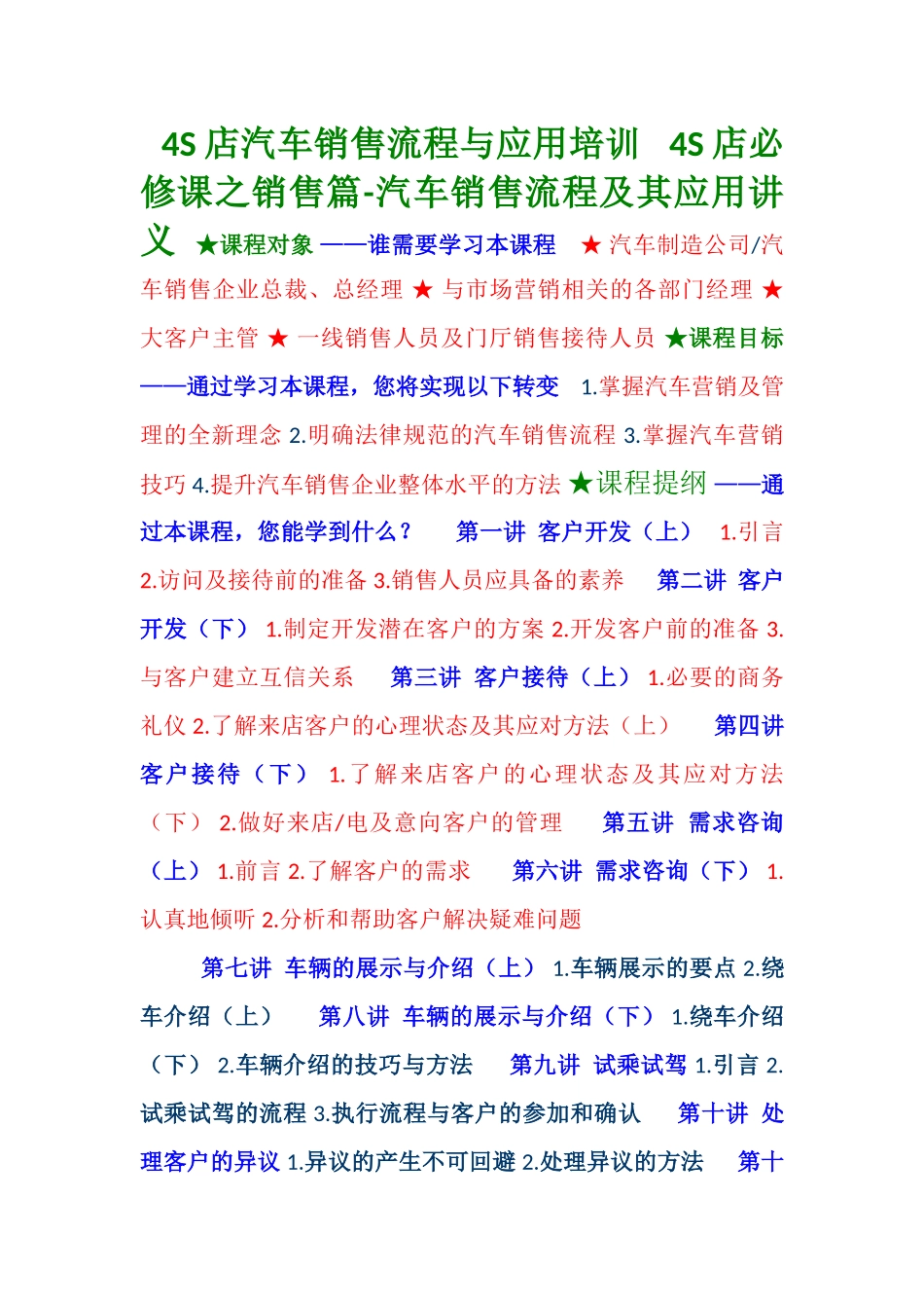 4S店销售流程与应用培训_第1页