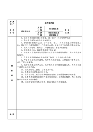 4项目部岗位职责