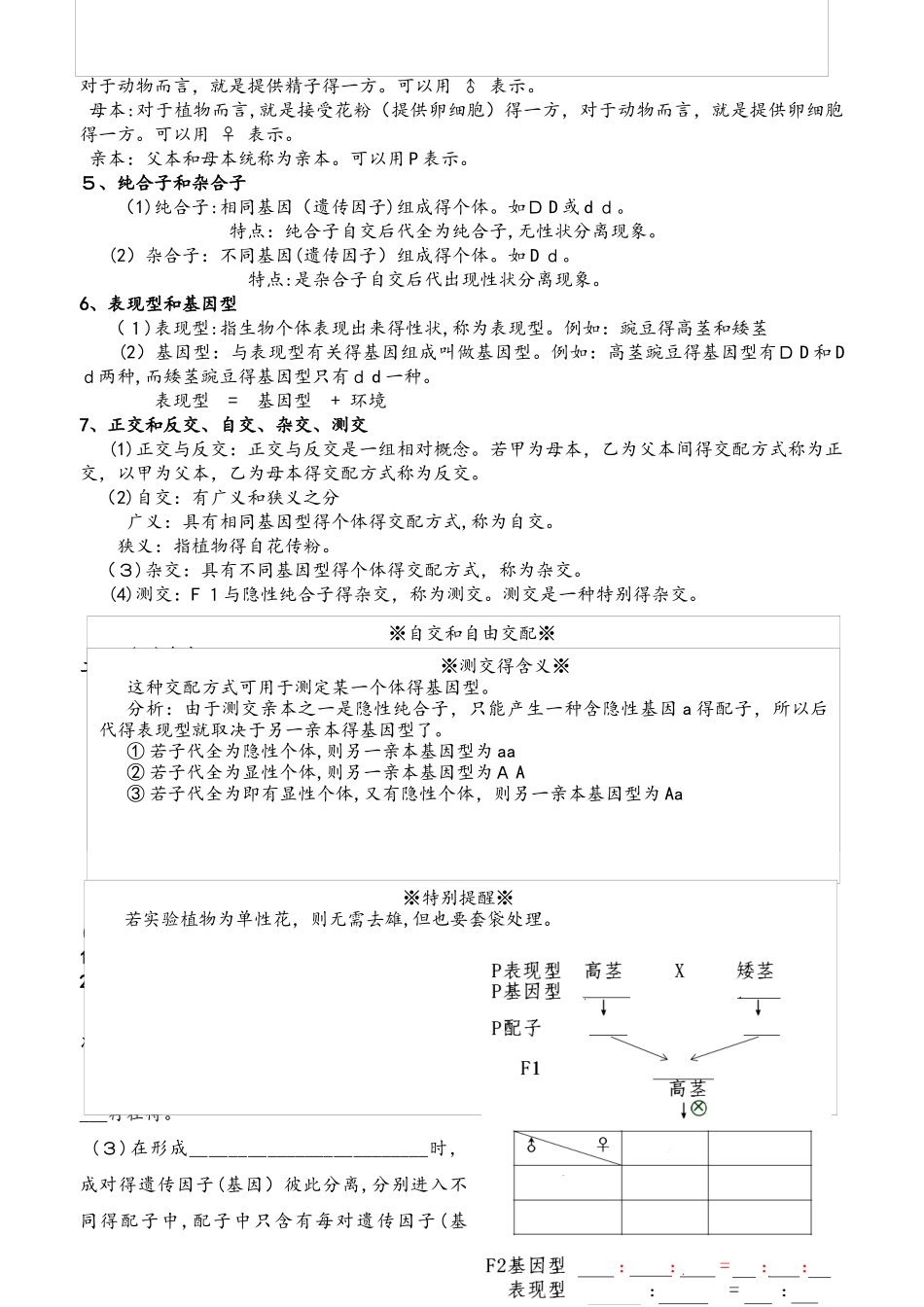 51  孟德尔豌豆杂交实验 学案_第2页