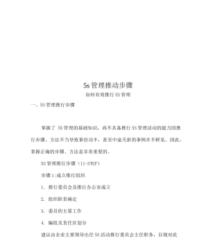 5s管理推进步骤