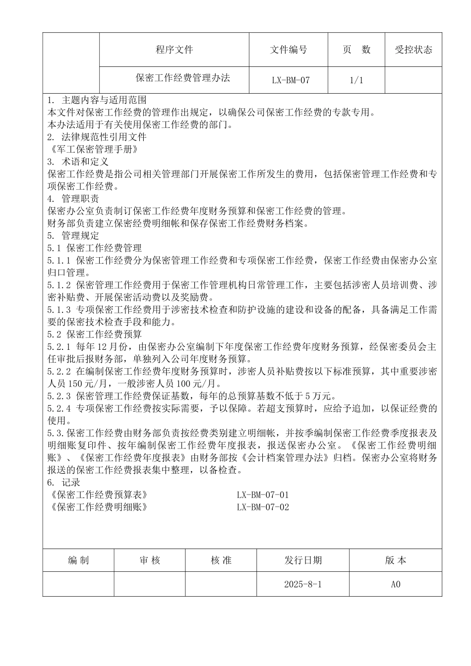 7保密工作经费管理办法_第1页