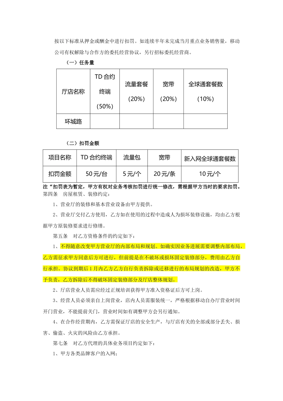 8a营销中心环城路自办厅委托经营协议_第2页