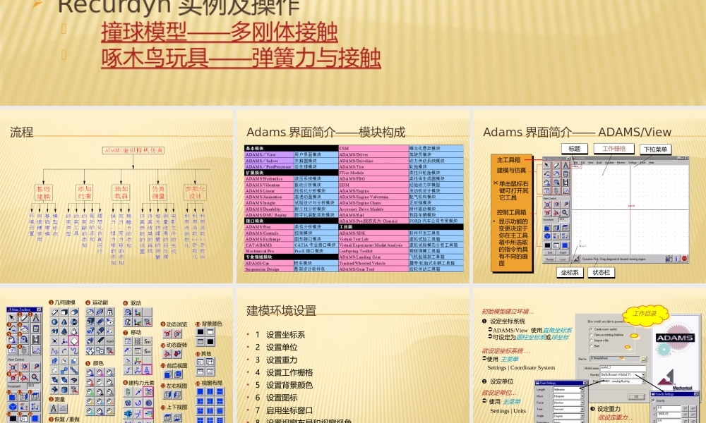 ADAMS操作与实例PPT专业课件
