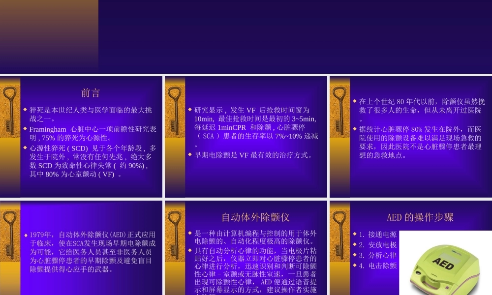 AED的应用和前景医学知识讲解讲义