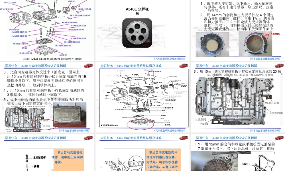 AE自动变速器拆解PPT专业课件