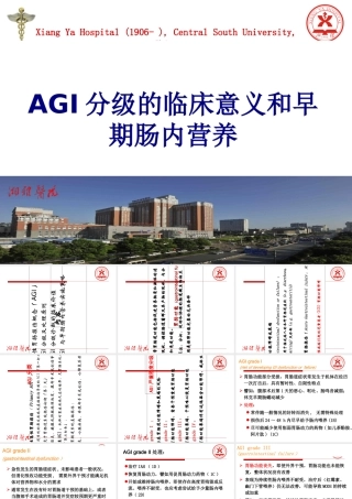 AGI分级的临床意义和早期肠内营养讲义
