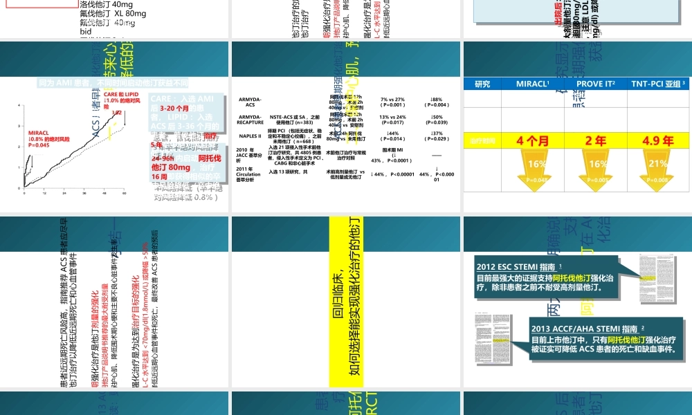 ASCVD高危人群ACS患者强化他汀治疗策略-医学课件