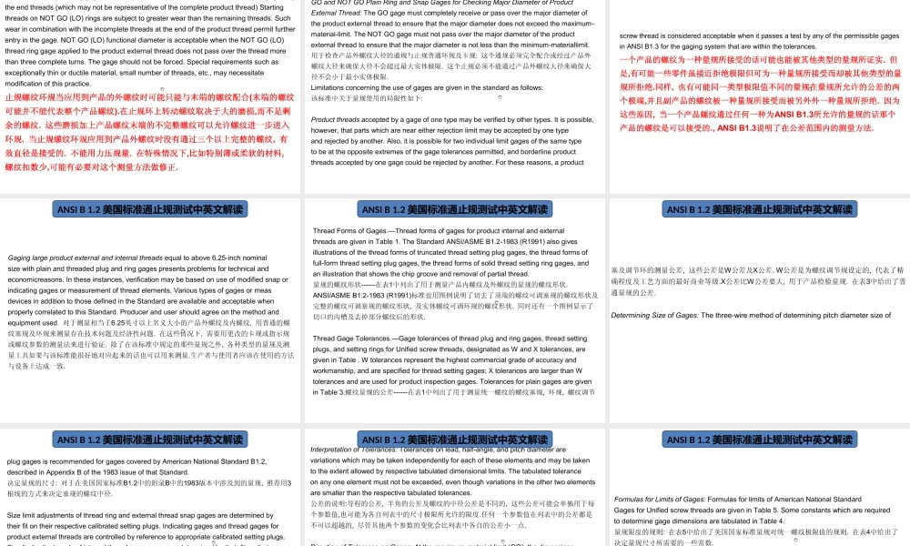 ASMEB美国标准通止规测试中英文解读专题培训课件