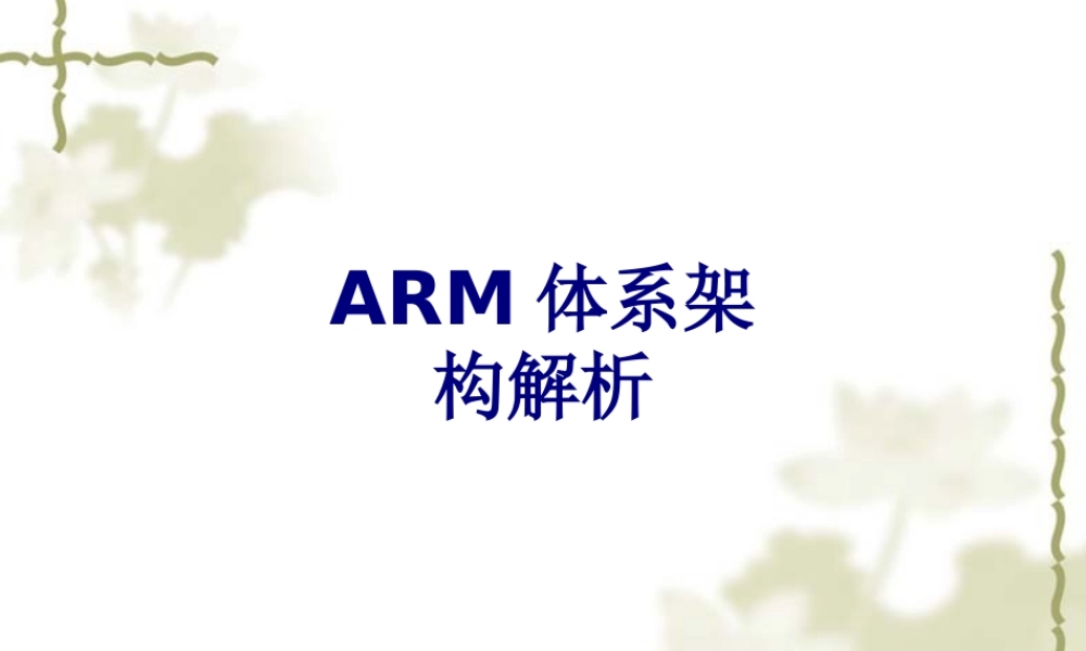 ARM体系架构解析优质PPT课件