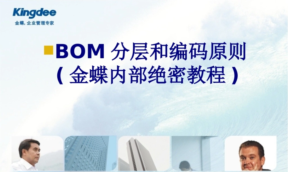 BOM分层和编码原则金蝶内部绝密教程优质PPT课件