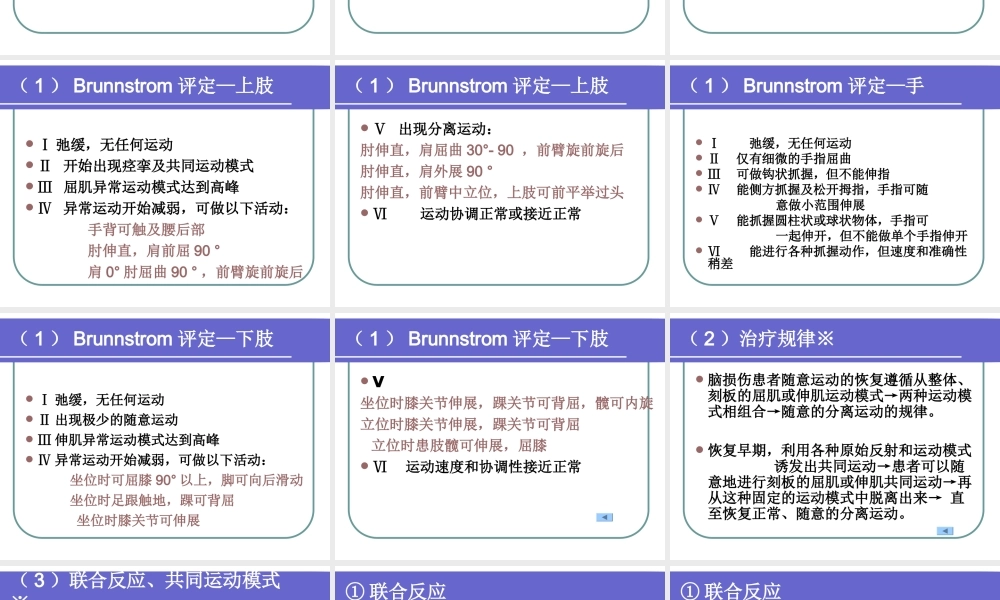 Brunnstrom恢复阶段期的康复训练-医学课件