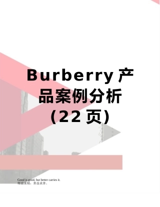 Burberry产品案例分析