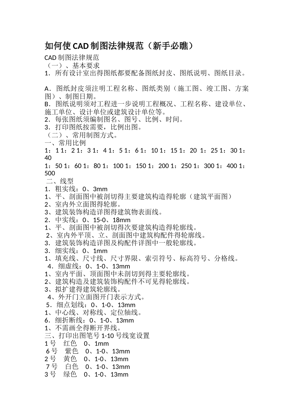 CAD制图标准规范_第1页