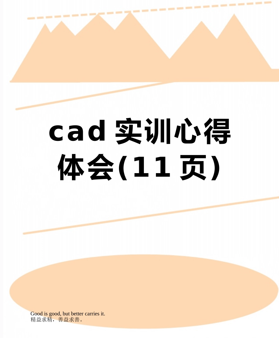 cad实训心得体会_第1页