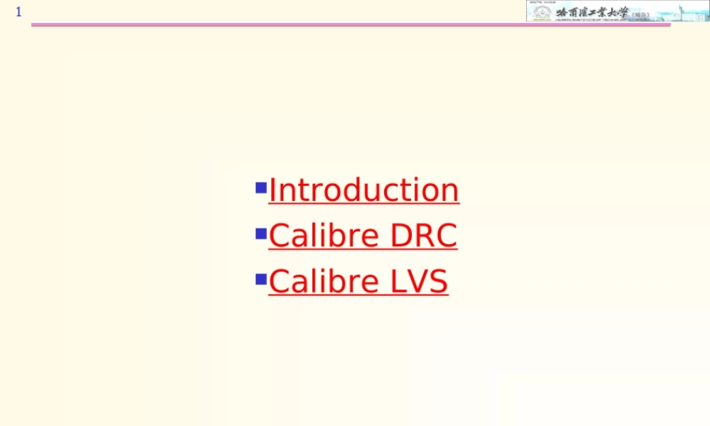 Calibre使用简介B专题培训课件