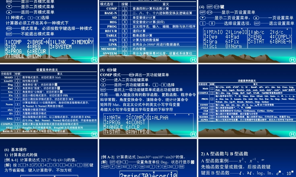 CASIOfxP基本功能和编程学习专题培训课件