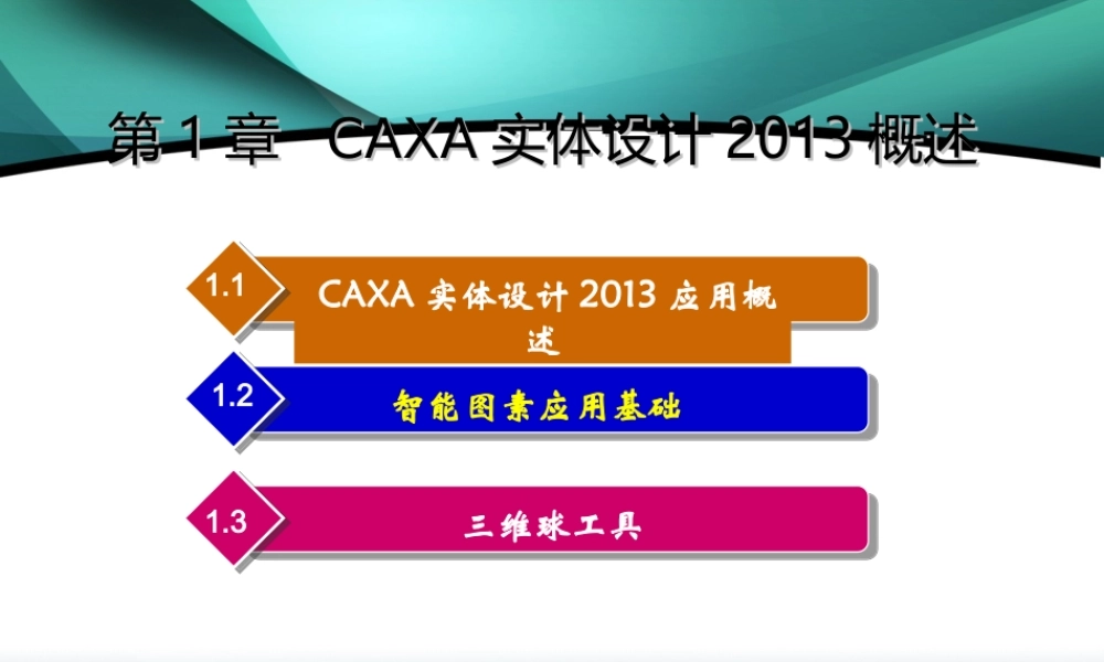 CAXA实体设计教程PPT专业课件章全PPT专业课件