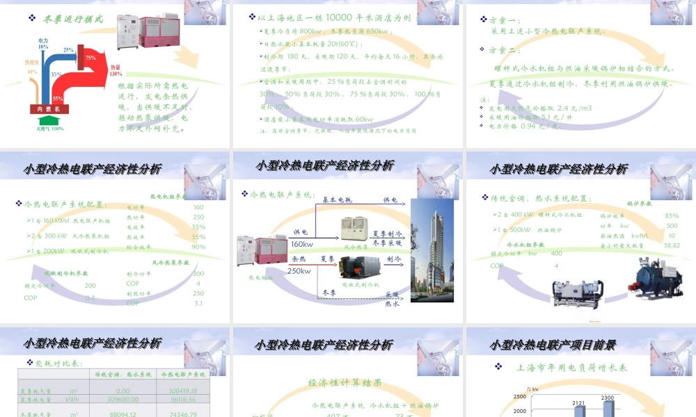 CCHP小型冷热电三联供PPT专业课件