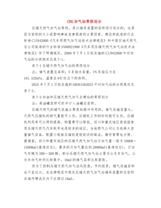CNG加气站等级划分 