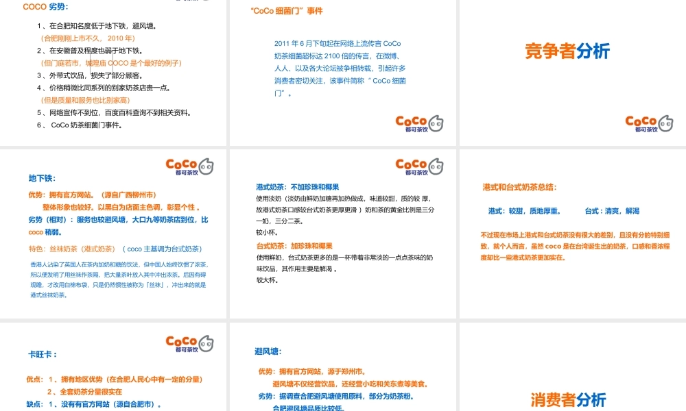 coco都可奶茶PPT经典PPT专业课件