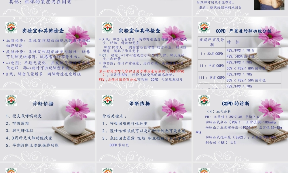 COPD护理查房医学知识讲解讲义