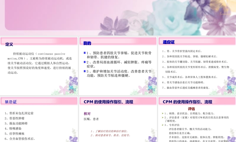 CPM机应用医学知识讲解讲义