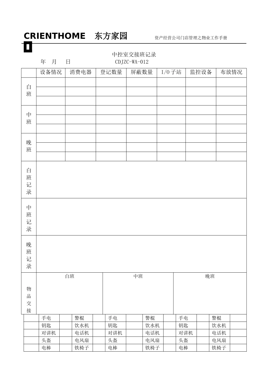 CRIENTHOME---东方家园----------------资产经营公司门店管理之物业工作手册_第1页